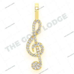 SMALL TREBLE CLEF MUSIC NOTE PENDANT 14K