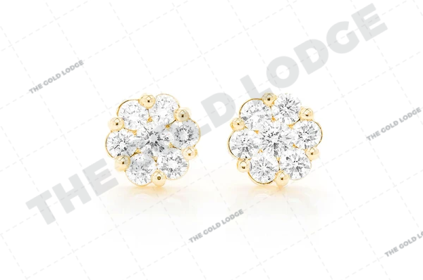 Diamond Earring 18K Real Gold White Snowflake Solid Jewelry(AU750)Women  Sleek Chain Fringe Dangle for Wedding Prom Valentine - AliExpress