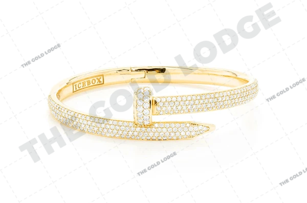 Gold Stainlees steel nail braided leather mens bracelet – Butina Design